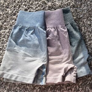 Set of Three High-Waisted Ombre Shorts